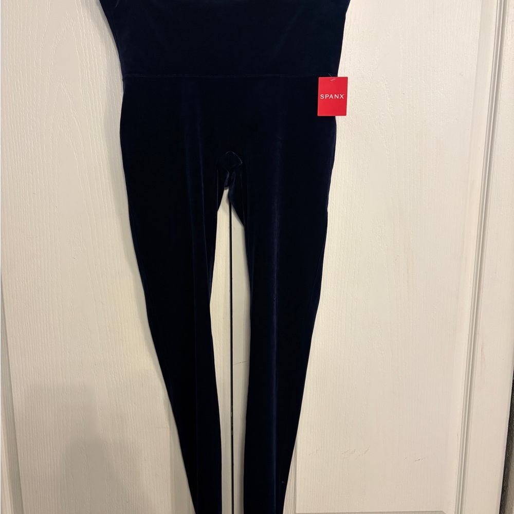 Spanx Women's Navy  Velvet Leggings